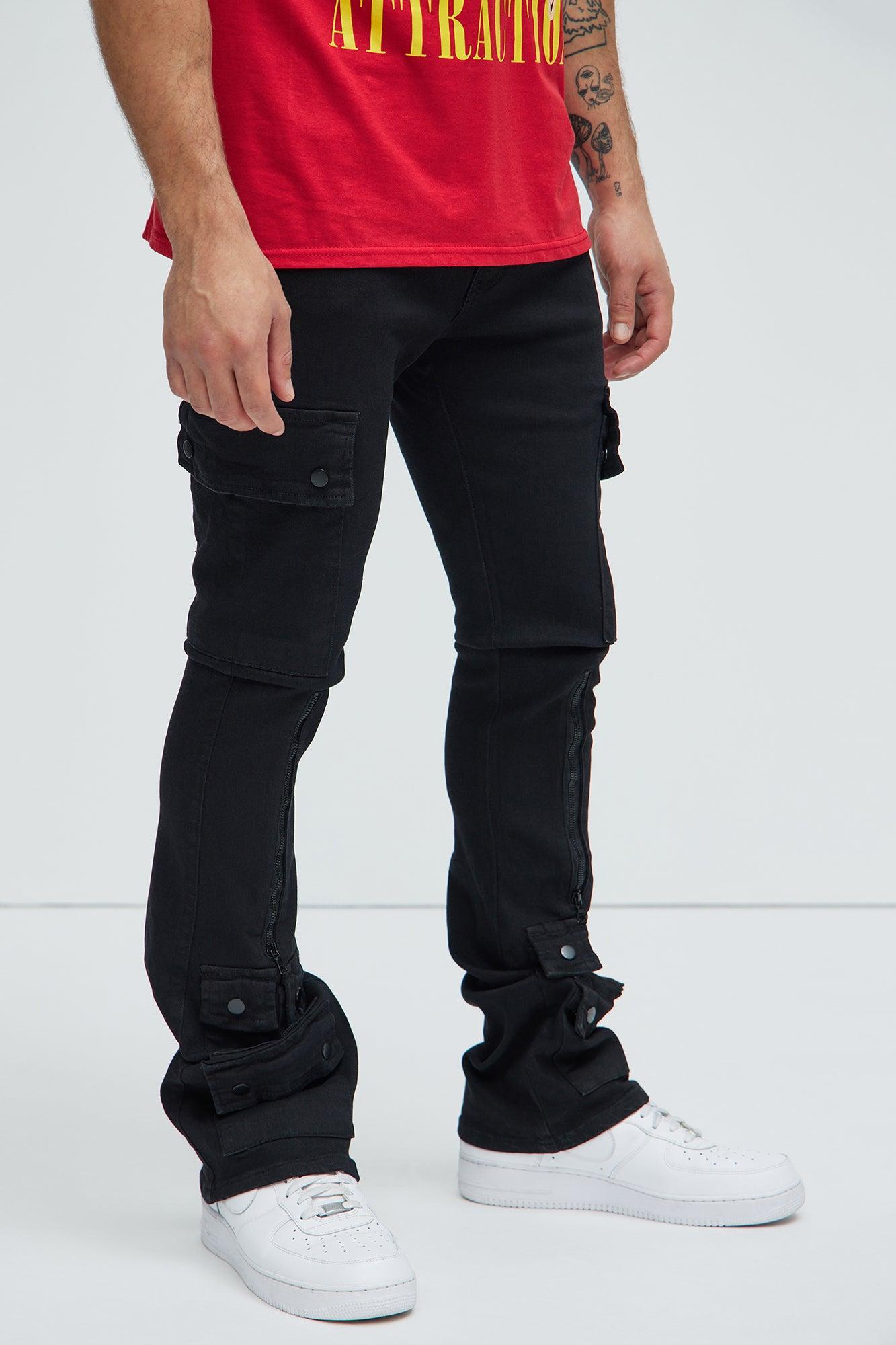 On The List Cargo Flare Pants - Black Product Image