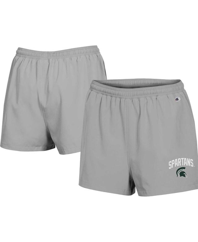 Womens Champion Gray Michigan State Spartans Football Fan High Waist Shorts Product Image