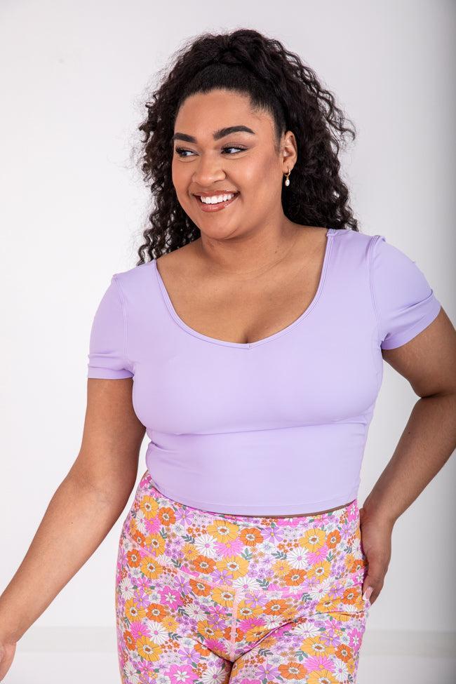 Carpe Diem Lilac Active Short Sleeve Top FINAL SALE Product Image