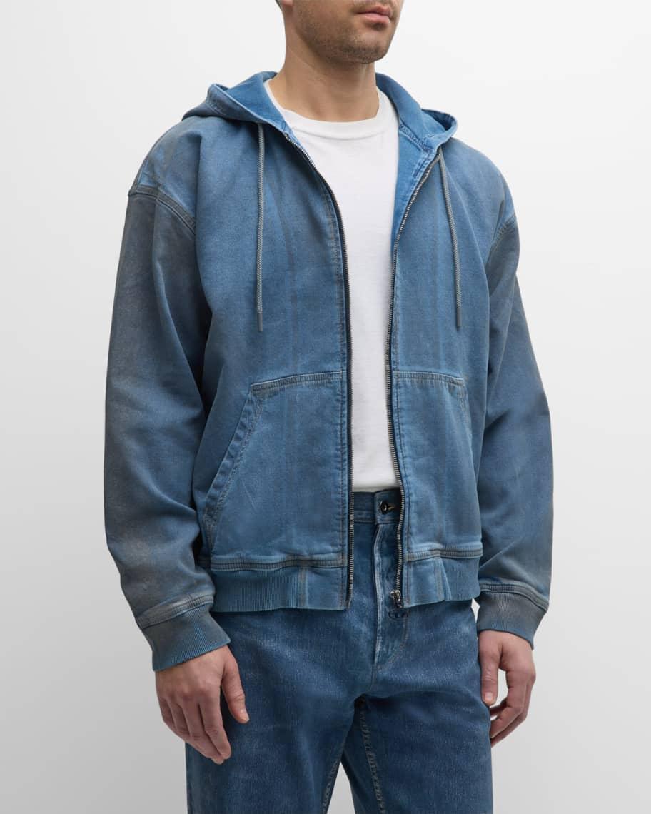 Mens Track Denim Zip Hoodie Product Image