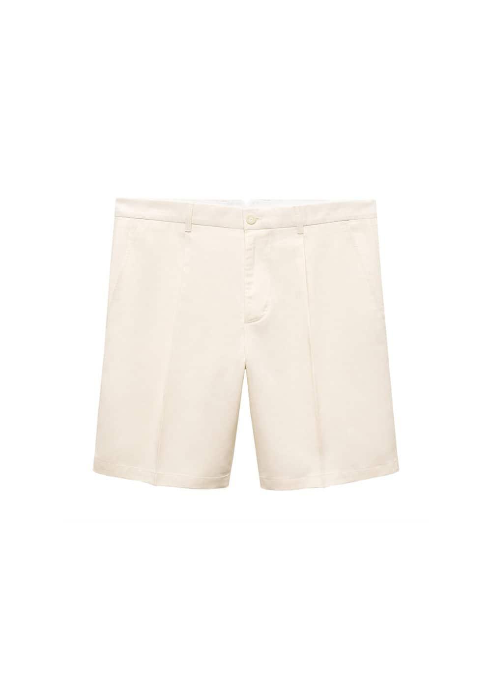 Mango Mens Linen-Blend Darts Detail Bermuda Shorts Product Image