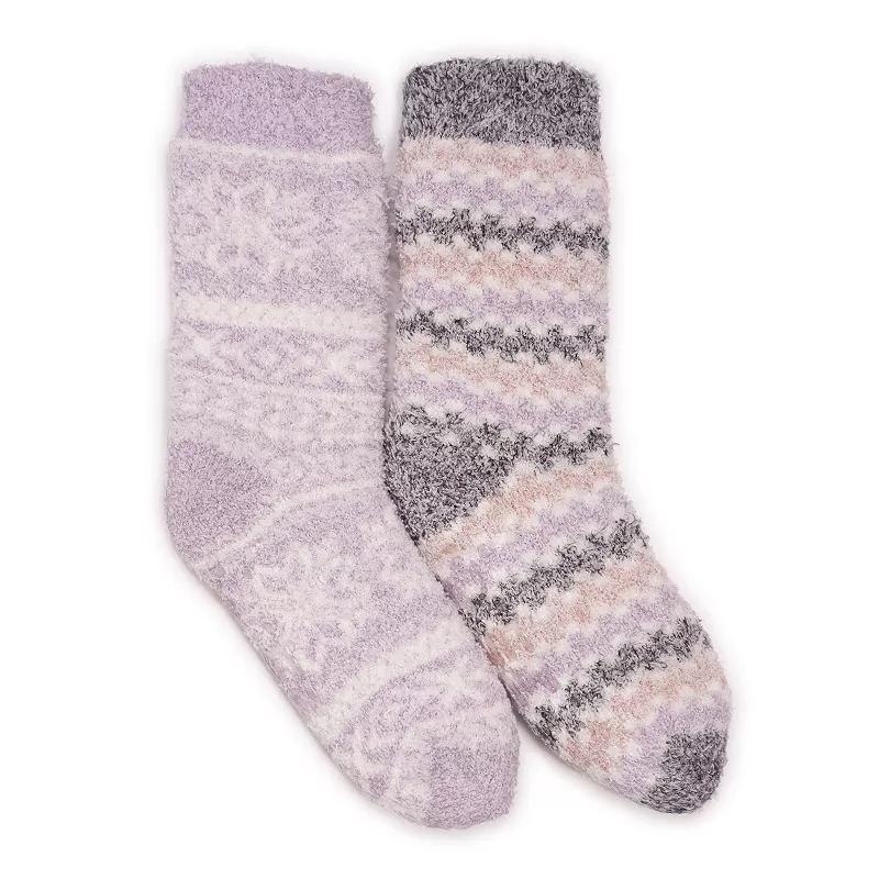 MUK LUKS Womens 2-Pack Cozy Cabin Socks Winter Purple Product Image