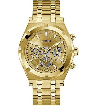 Guess Mens Continental Bling Multifunction Gold-Tone Bracelet Watch Product Image