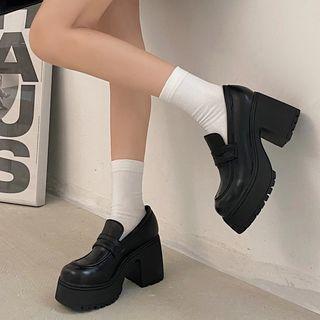 Block Heel Platform Loafers product image