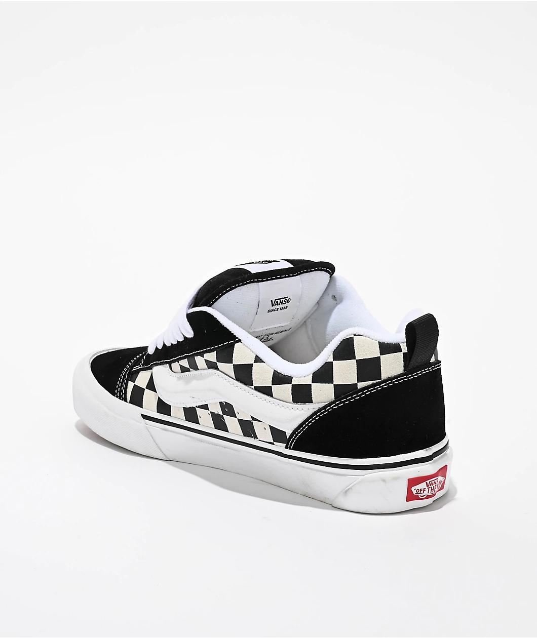 Vans Knu Skool Checkerboard Black & White Skate Shoes Product Image