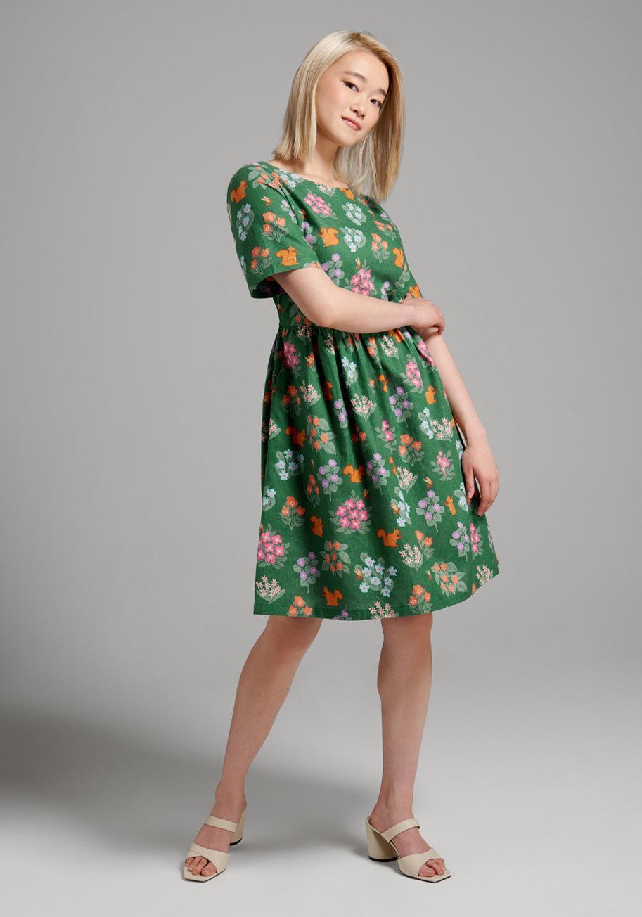 Flower Squirrel A-Line Dress Product Image