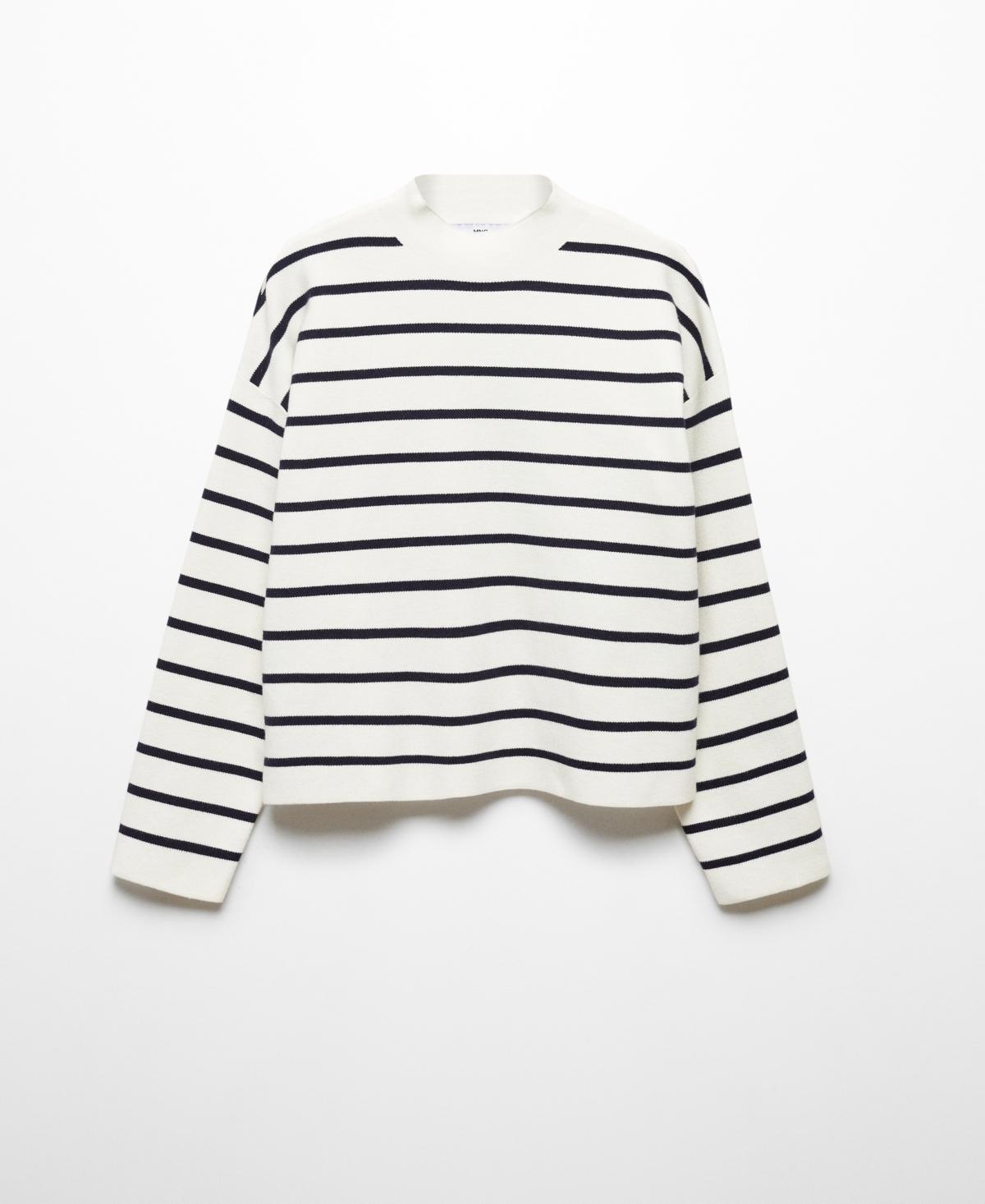 MANGO Stripe Mock Neck Sweater Product Image