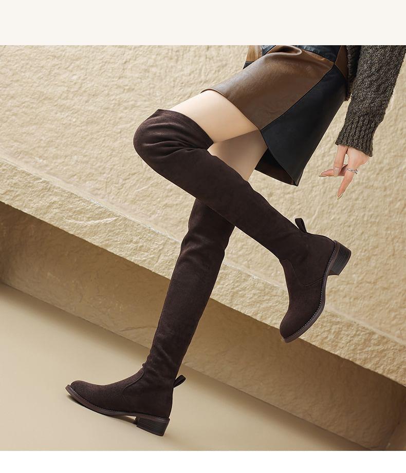 Faux Suede Over The Knee Boots Product Image