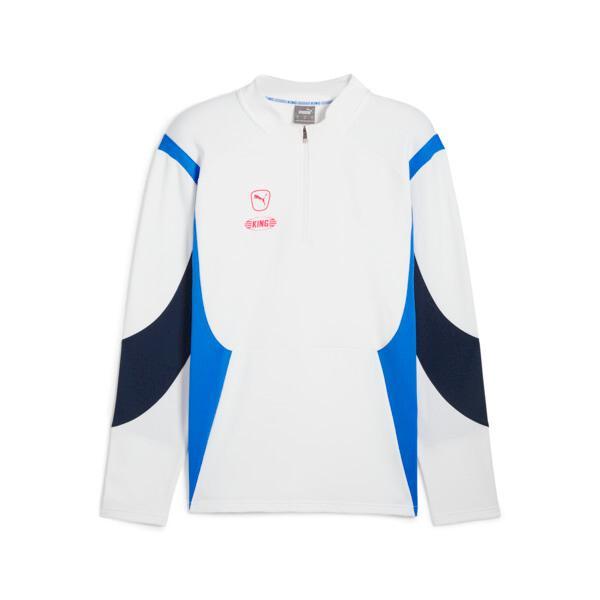 PUMA KING Pro Men's Quarter-zip Top in White/Bluemazing Product Image