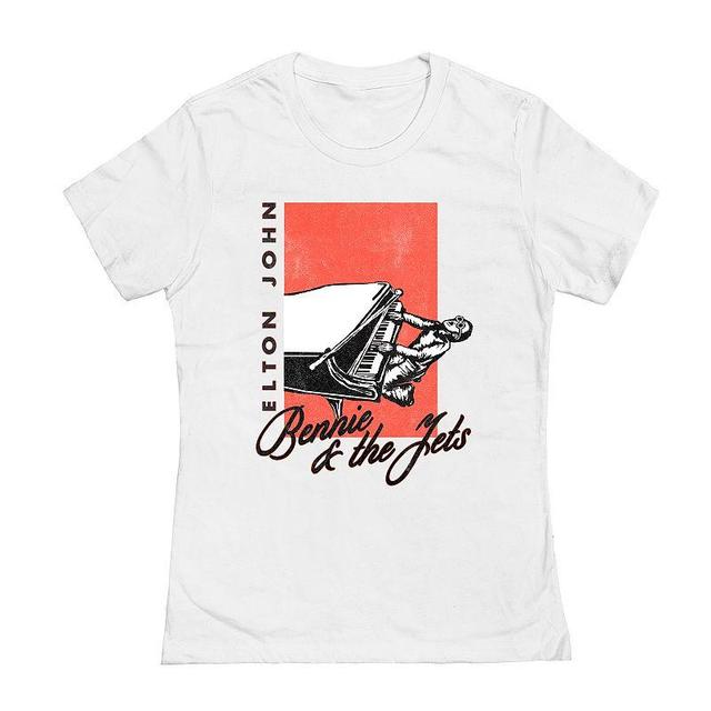 Juniors Elton John Bennie Jets Graphic Tee, Womens White Product Image