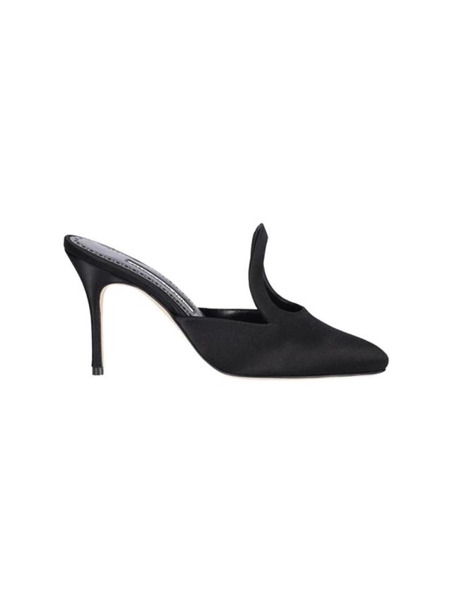 MANOLO BLAHNIK "fugati" Mules In Nero Product Image