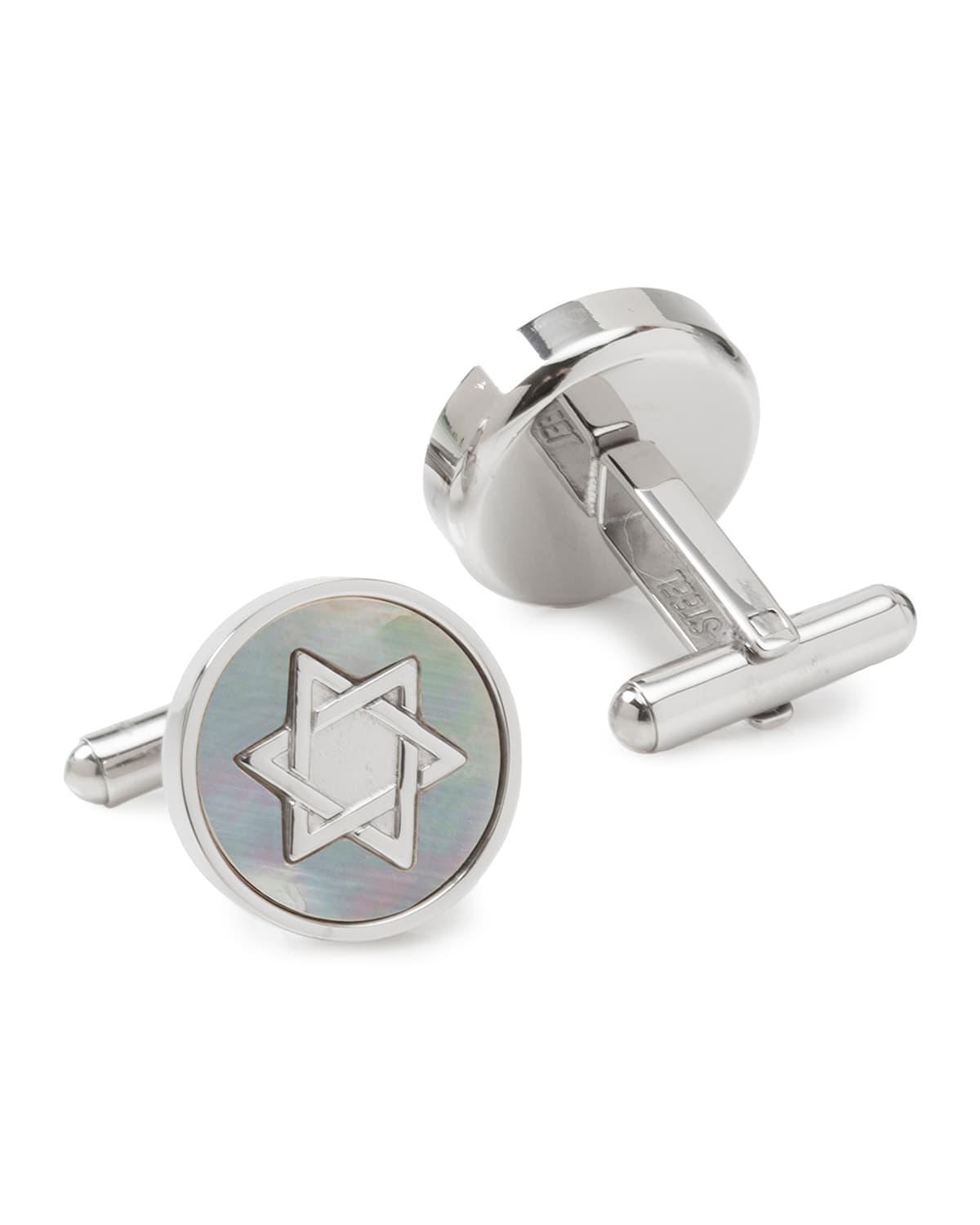 Mens Star of David Mother-of-Pearl Cufflinks Product Image