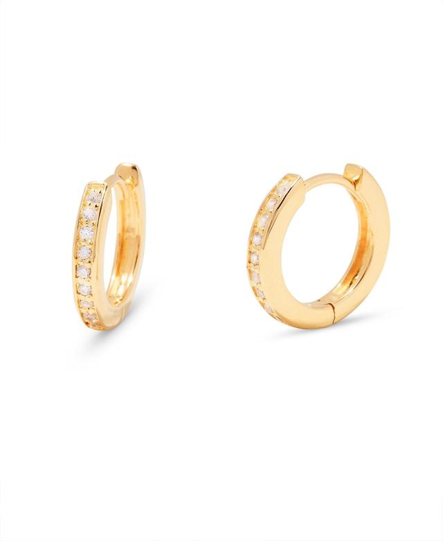 Womens Annabel 14K-Yellow-Gold Vermeil & Cubic Zirconia Huggie Hoop Earrings Product Image