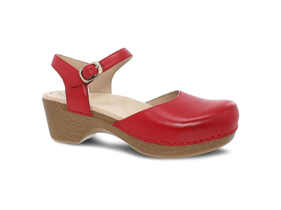 Dansko Sam (Red Full Grain 1) Women's 1-2 inch heel Shoes Product Image