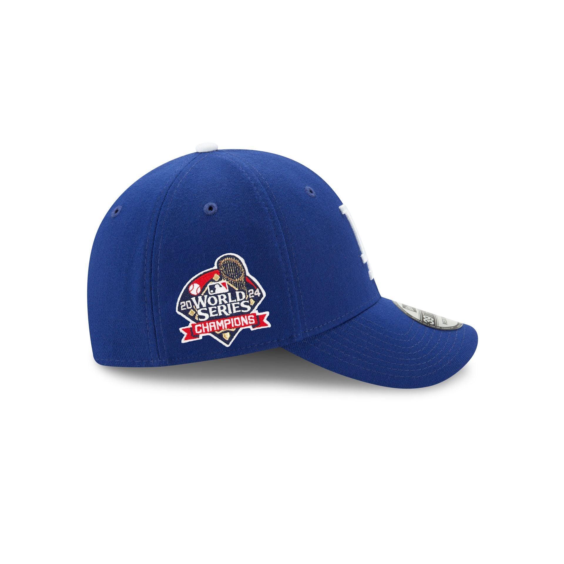 Los Angeles Dodgers 2024 World Series Champions Side Patch 39THIRTY Stretch Fit Hat Male Product Image