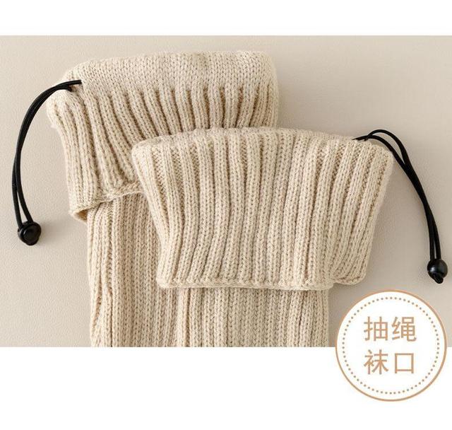 Drawstring Ribbed Knit Leg Warmers Product Image