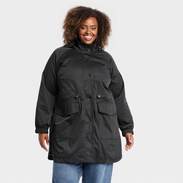 Womens Rain Jacket - Ava & Viv Black 4X Product Image