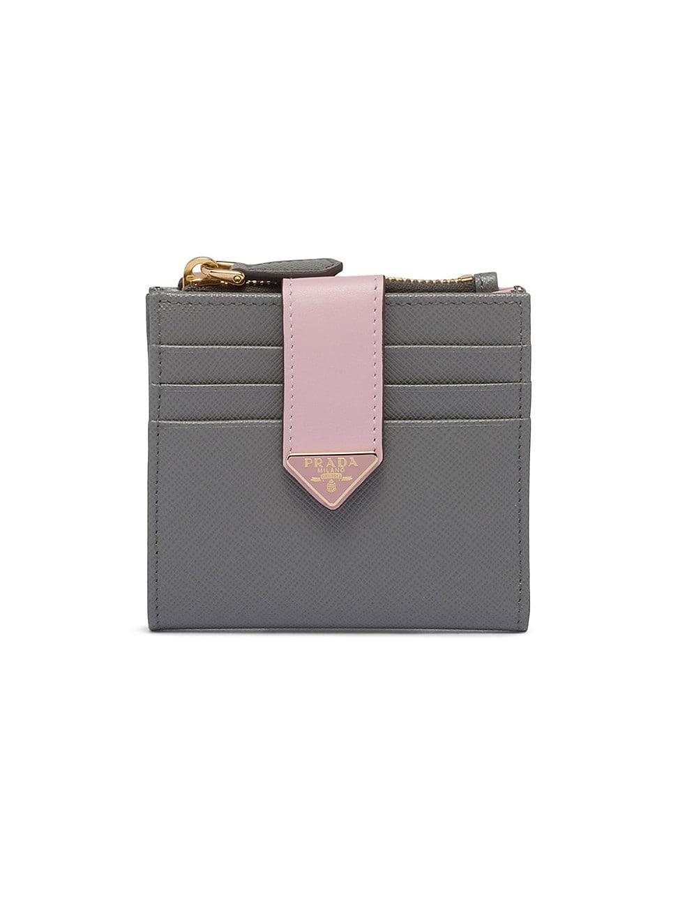 Womens Small Saffiano and Smooth Leather Wallet Product Image