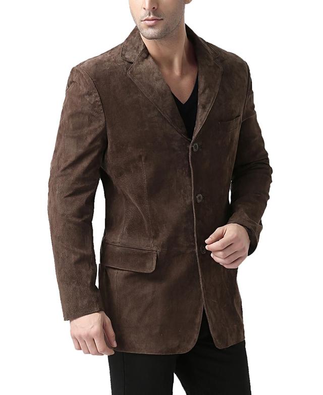 Bgsd Men Robert Three-Button Suede Leather Blazer Product Image