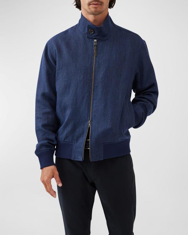 Mens Cascades Linen-Wool Bomber Jacket Product Image