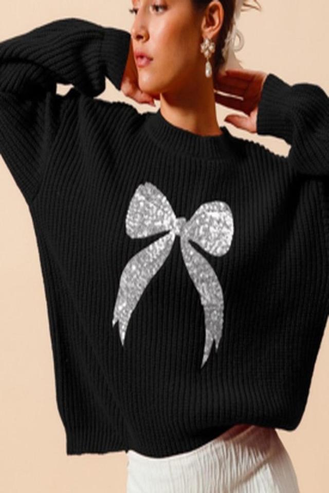 Sequin Ribbon Sweater Product Image