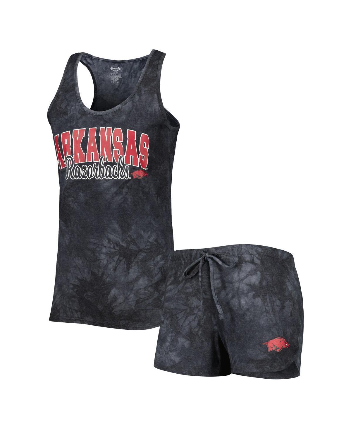 Womens Concepts Sport Charcoal Arkansas Razorbacks Billboard Tie-Dye Tank Top and Shorts Sleep Set Product Image