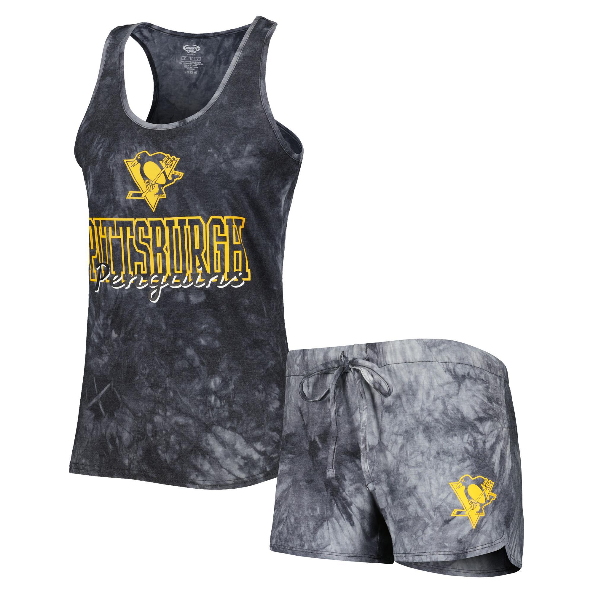 Womens Concepts Sport Charcoal Pittsburgh Penguins Billboard Tank Top & Shorts Sleep Set Product Image