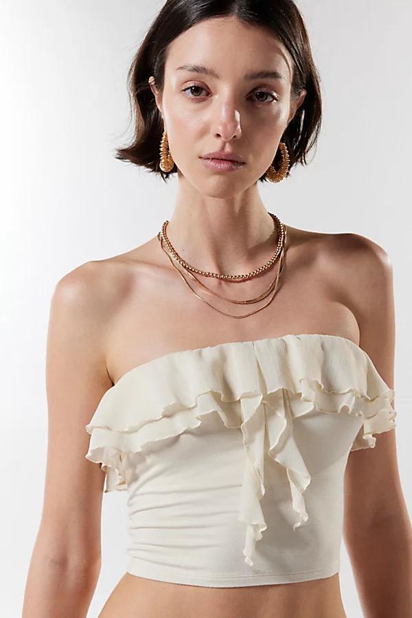 Silence + Noise Cora Ruffle Tube Top Womens at Urban Outfitters Product Image