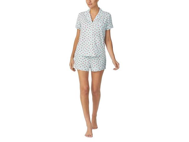 Kate Spade New York Short Sleeve Notch Short Set Glow Lips) Women's Pajama Sets Product Image