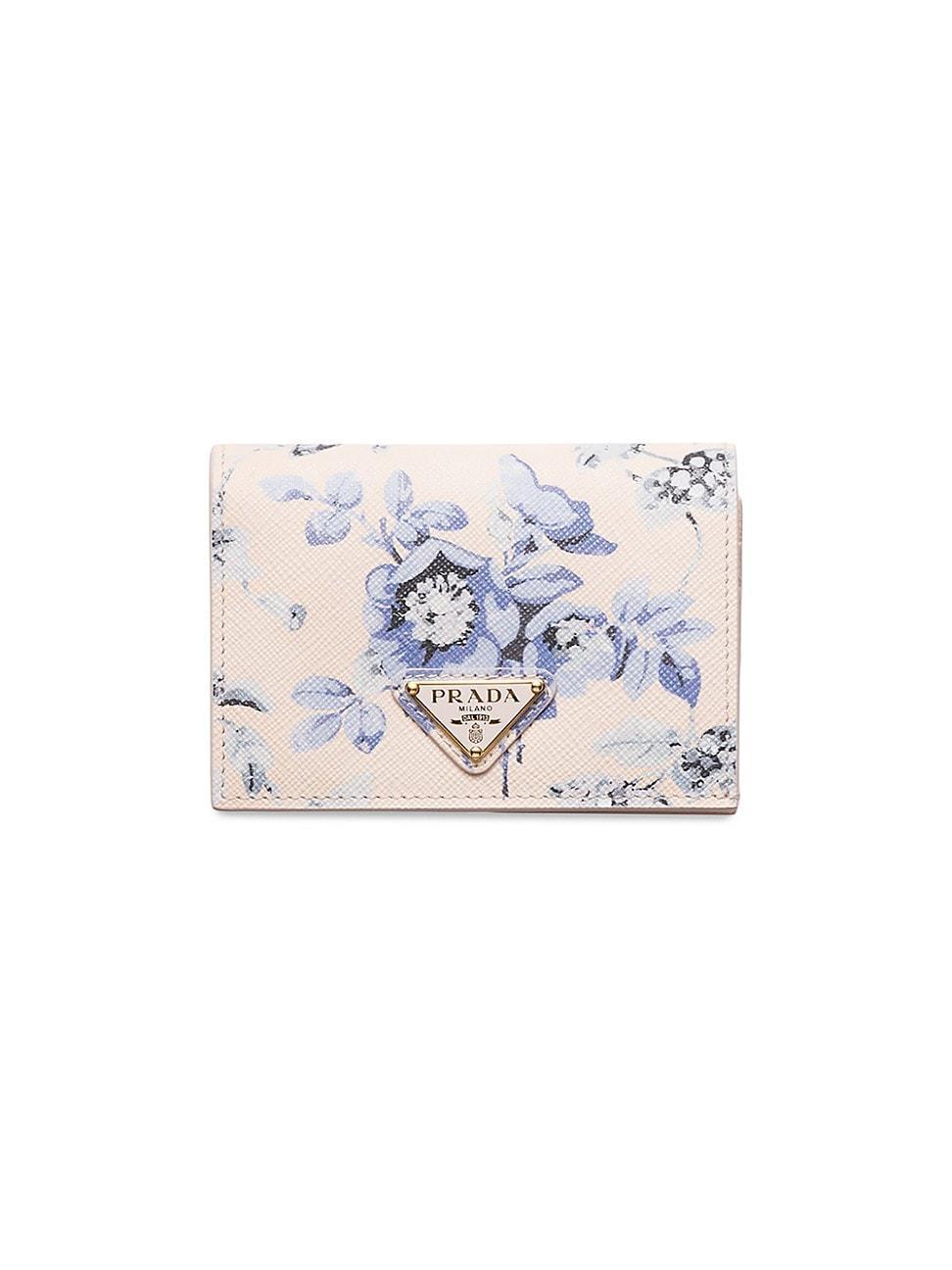 Womens Small Printed Saffiano Leather Wallet Product Image