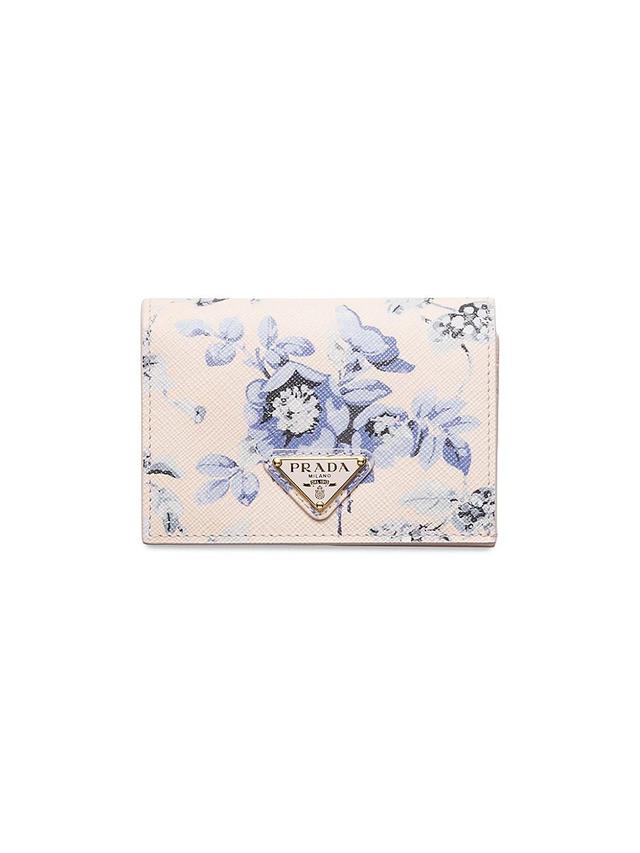 Womens Small Printed Saffiano Leather Wallet Product Image