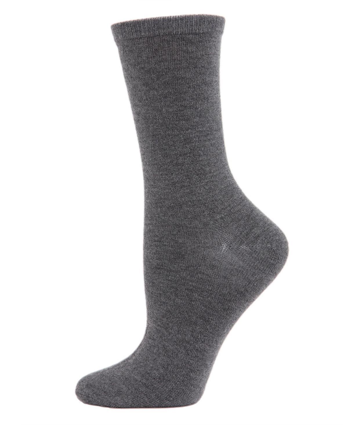 Memoi Women's Flatknit Cashmere Blend Crew Sock, Green, 9-11 Product Image