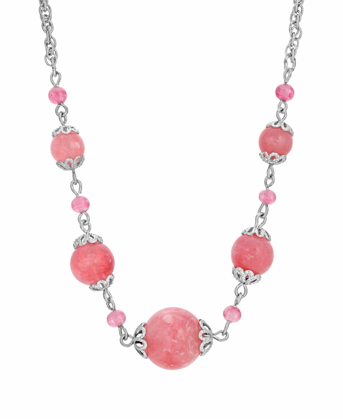 1928 Pink Beaded Necklace, Womens product image