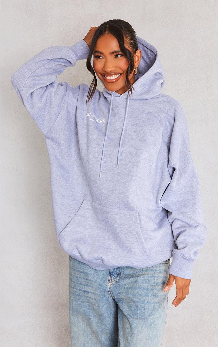 Grey Balanced Lifestyle Puff Print Hoodie product image