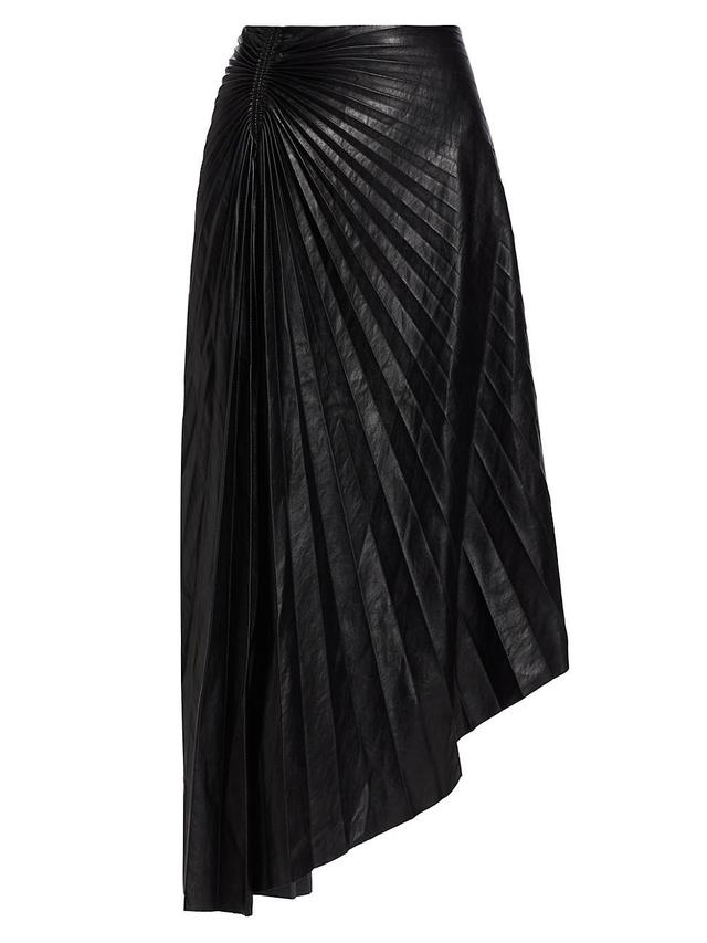 Womens Tracy Faux-Leather Pleated Maxi Skirt Product Image