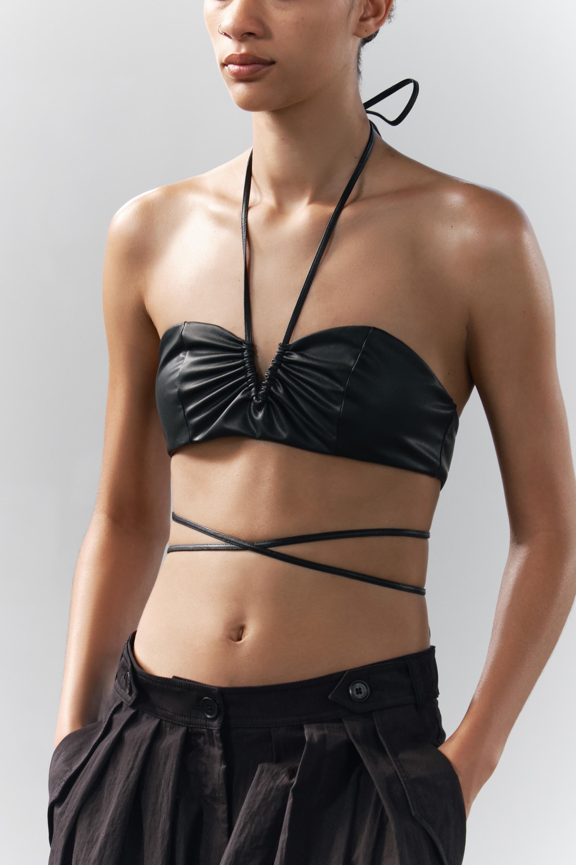 FAUX LEATHER STRAPPY TOP Product Image