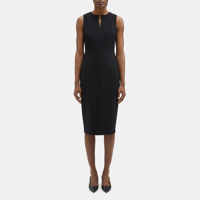 Stretch Knit Ponte Midi Sheath Dress | Theory Outlet Product Image