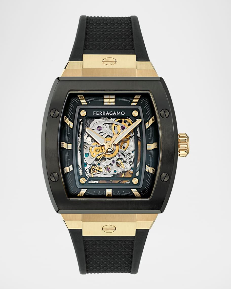 Men's F-80 Two-Tone Tonneau Skeleton-Dial Watch, 42mm Product Image