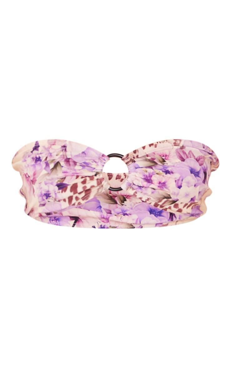 Purple Leopard Print Bandeau O Ring Top Product Image