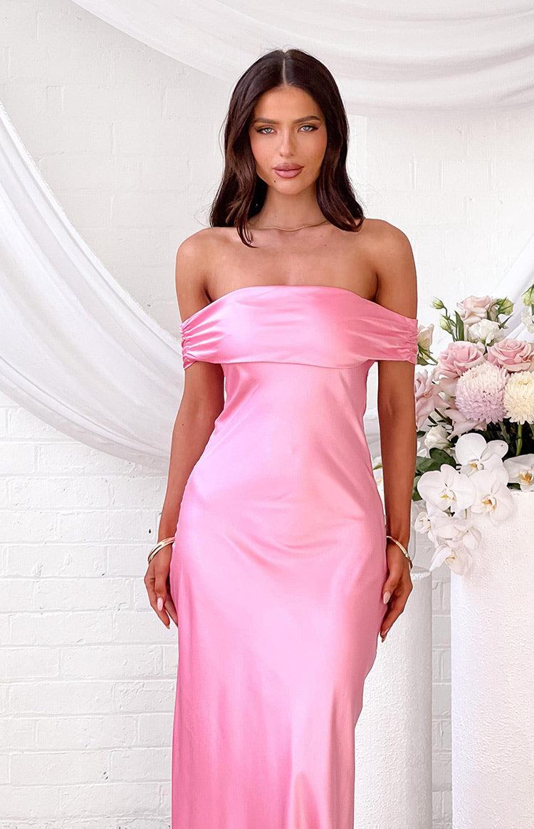 Seraphina Pink Off The Shoulder Maxi Dress Product Image