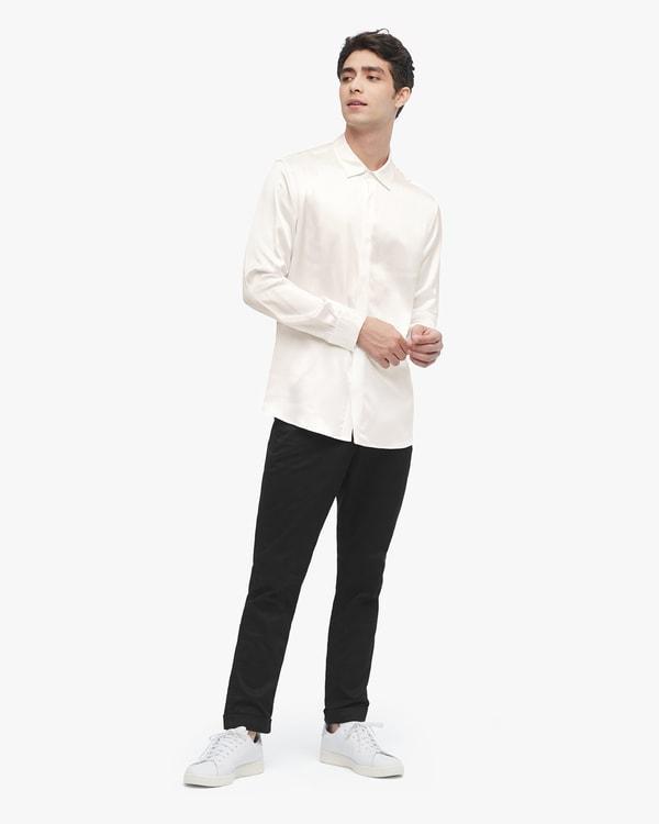 Classic Long Sleeve Silk Shirt For Men Product Image