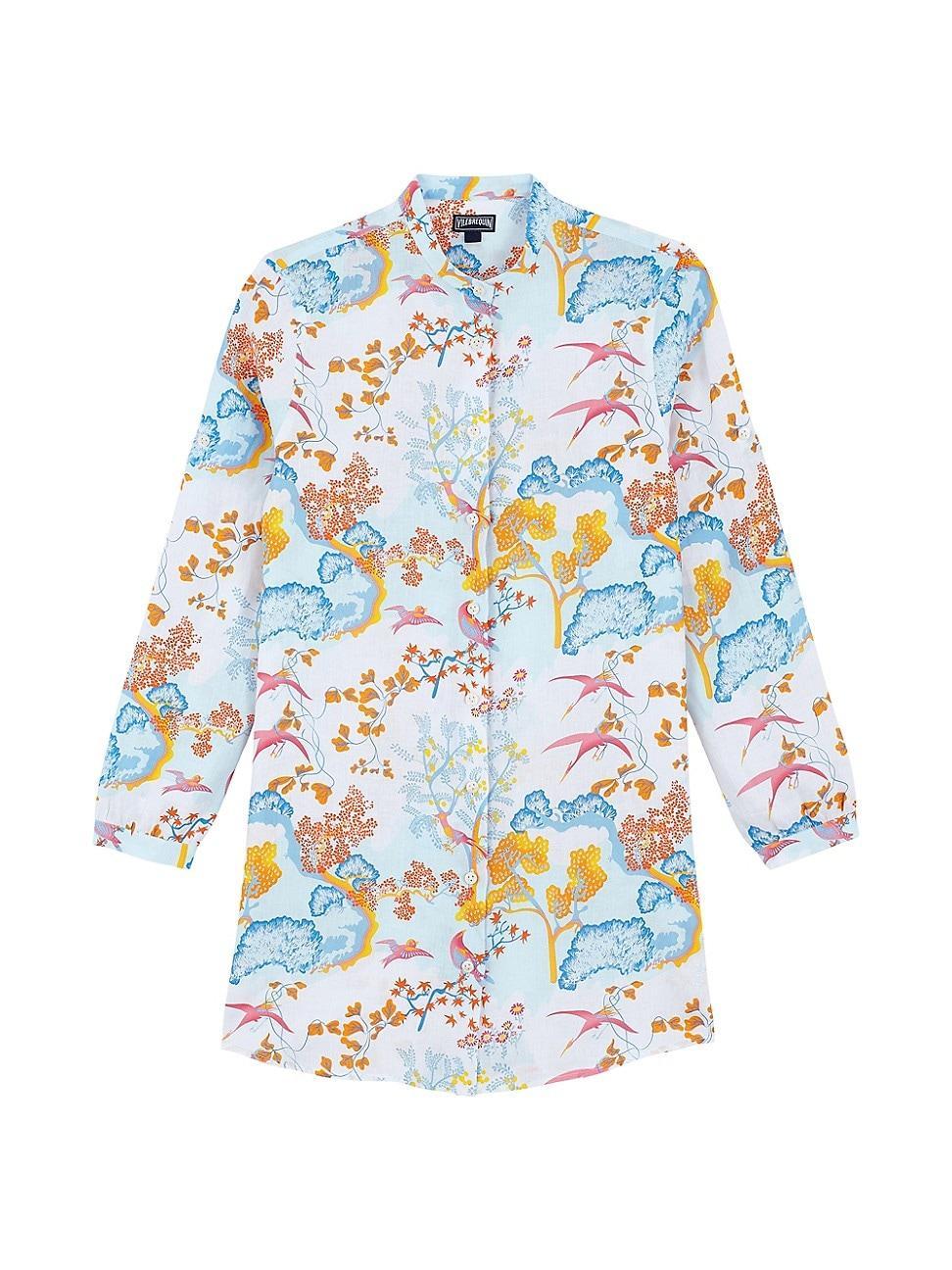 Womens Peaceful Trees Cover-Up Shirt Product Image