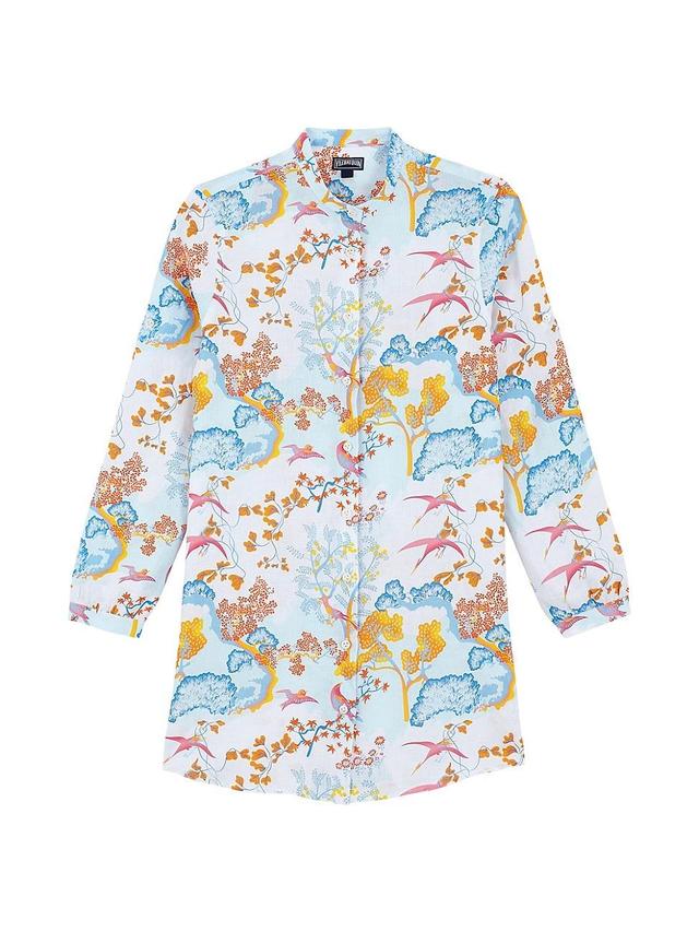 Womens Peaceful Trees Cover-Up Shirt Product Image