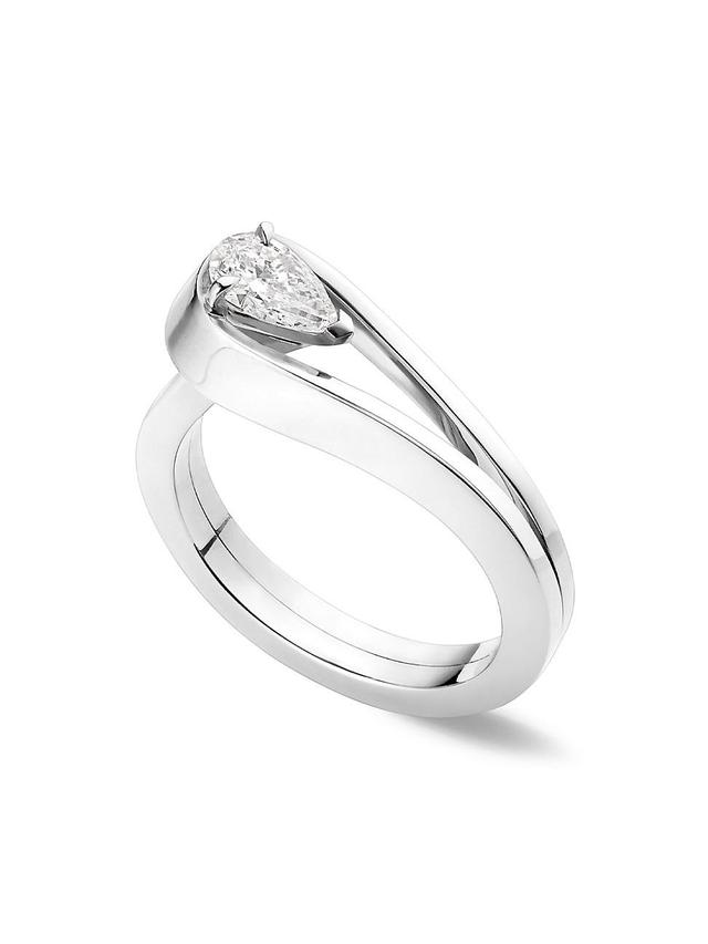 Womens Serti Invers 18K White Gold & Diamond Ring Product Image