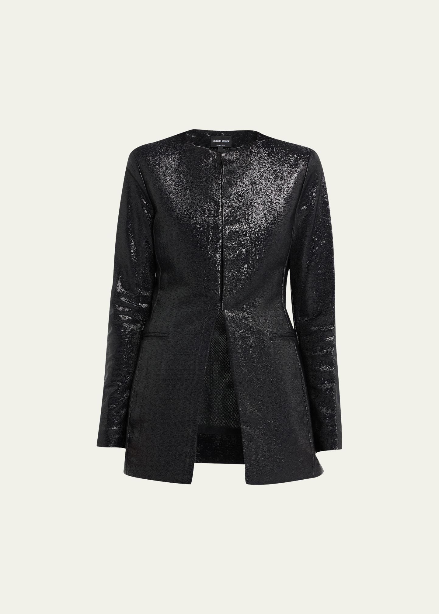 Womens Sparkle Round-Neck Jacket Product Image