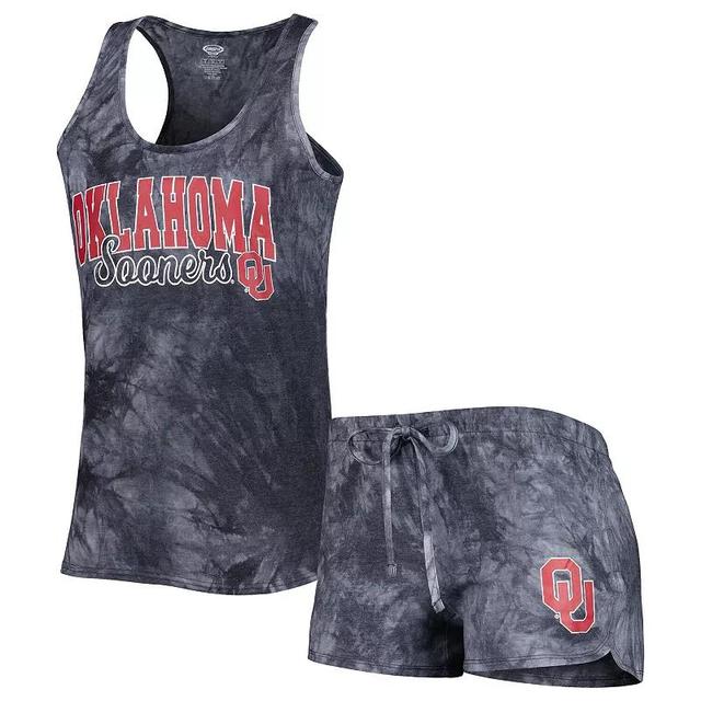 Womens Concepts Sport Charcoal Oklahoma Sooners Billboard Tie-Dye Tank Top and Shorts Sleep Set Product Image