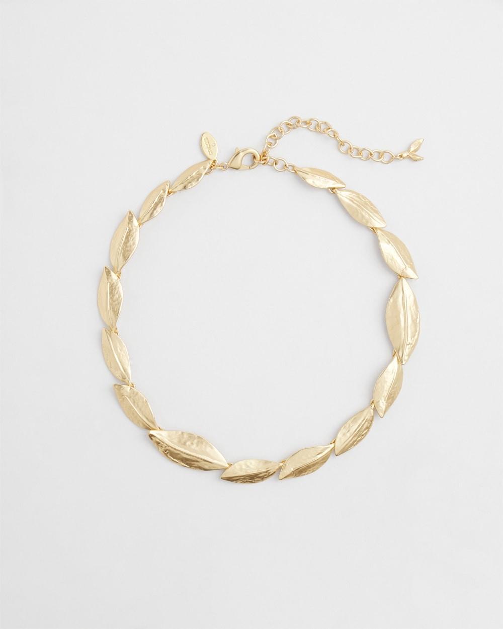 Chico's Gold Tone Leaf Bib Necklace   Chico's - Gold Metallic - Women Product Image