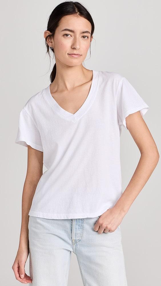 perfectwhitetee Hendrix Cotton Boxy V Neck Tee | Shopbop Product Image