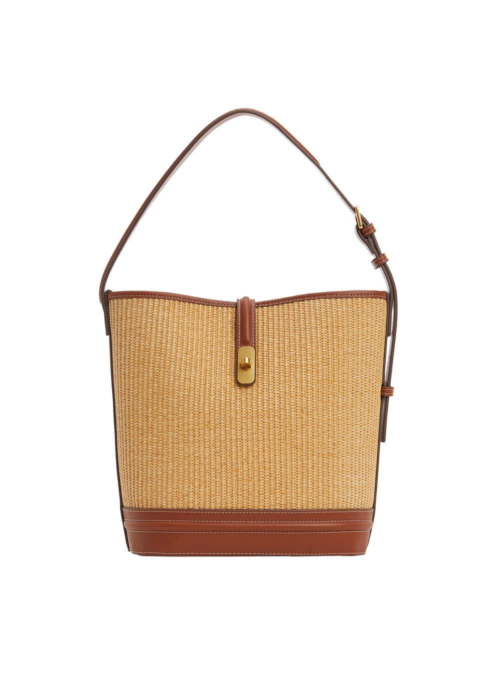 MANGO - Raffia-effect bucket bag - One size - Women Product Image