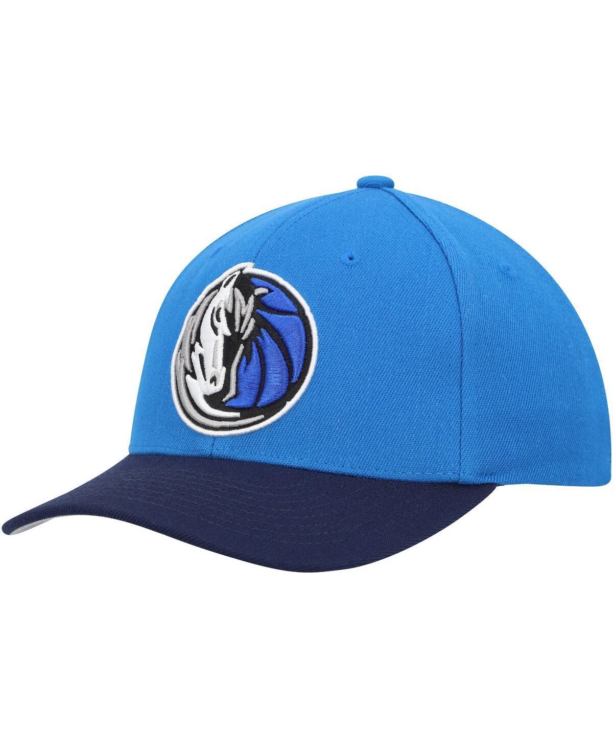 Mens Mitchell & Ness Royal/Navy Dallas Mavericks MVP Team Two-Tone 2.0 Stretch-Snapback Hat Product Image